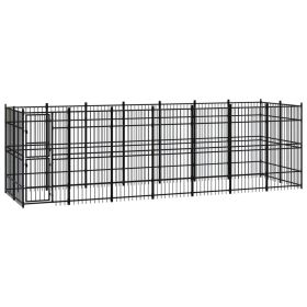 Outdoor Dog Kennel Steel 138.9 ftÂ²